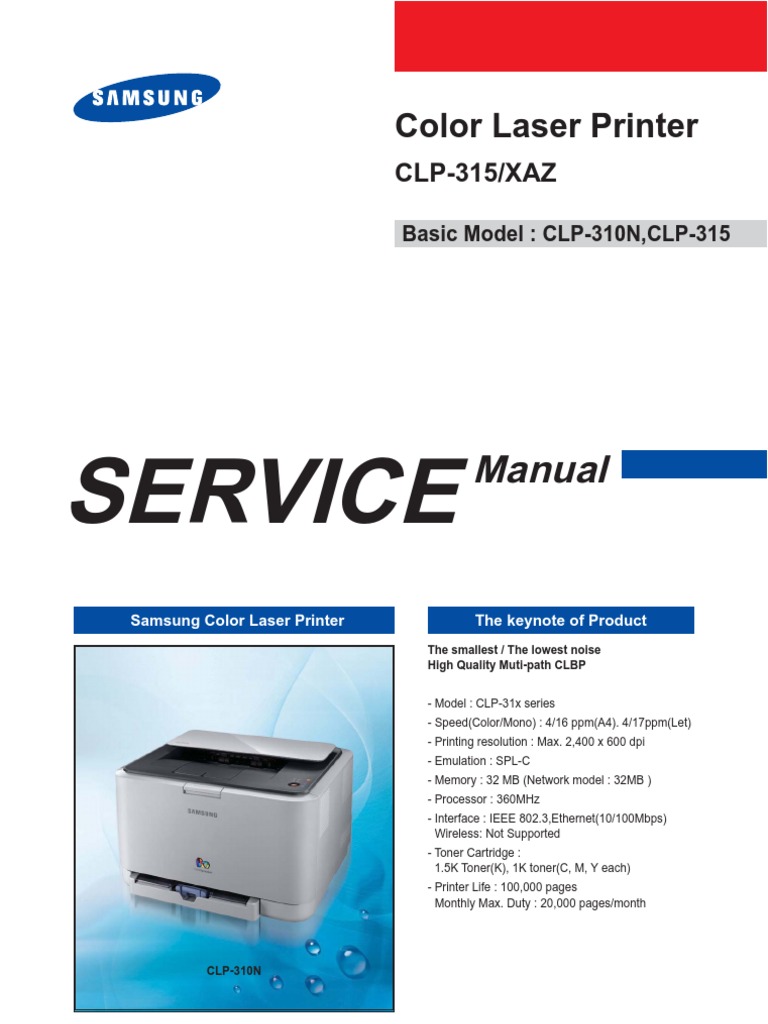 samsung clp 360 service manual