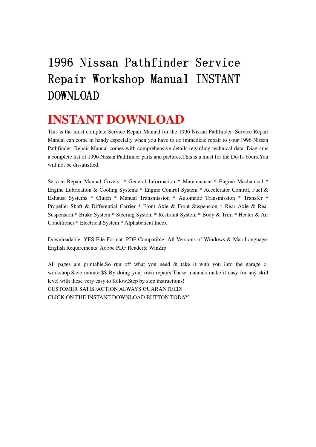 1996 nissan pathfinder repair manual pdf