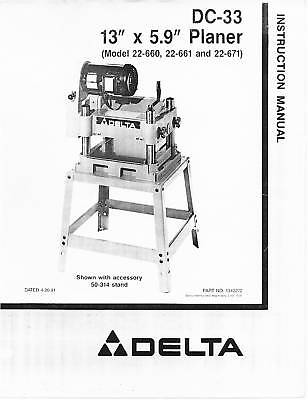 delta model 22-540 planer manual