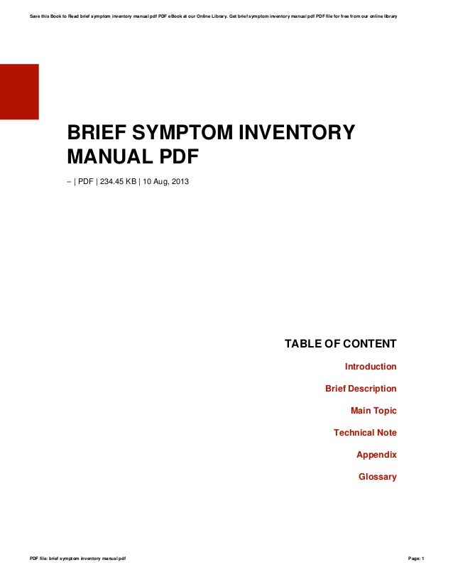 brief symptom inventory 18 manual pdf